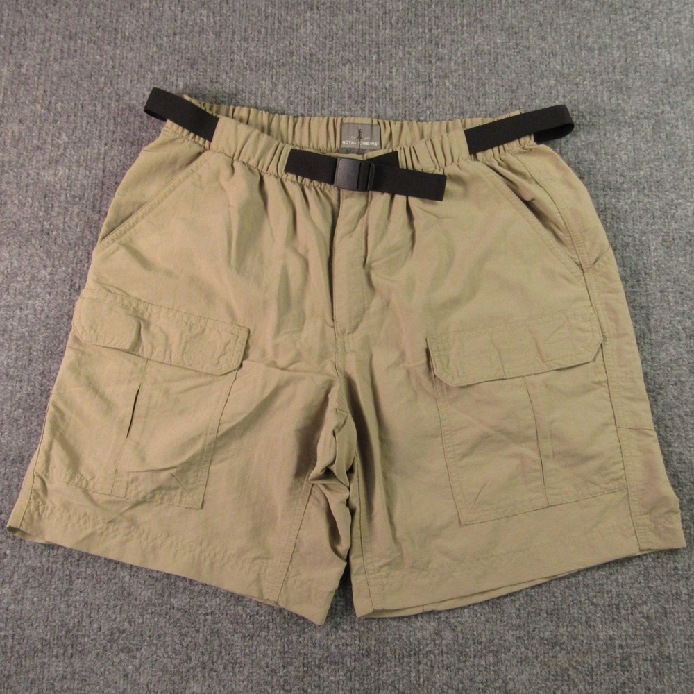Royal Robbins Shorts Men Medium Tan Cargo Belted Relaxed Fit Nylon Hiking All In